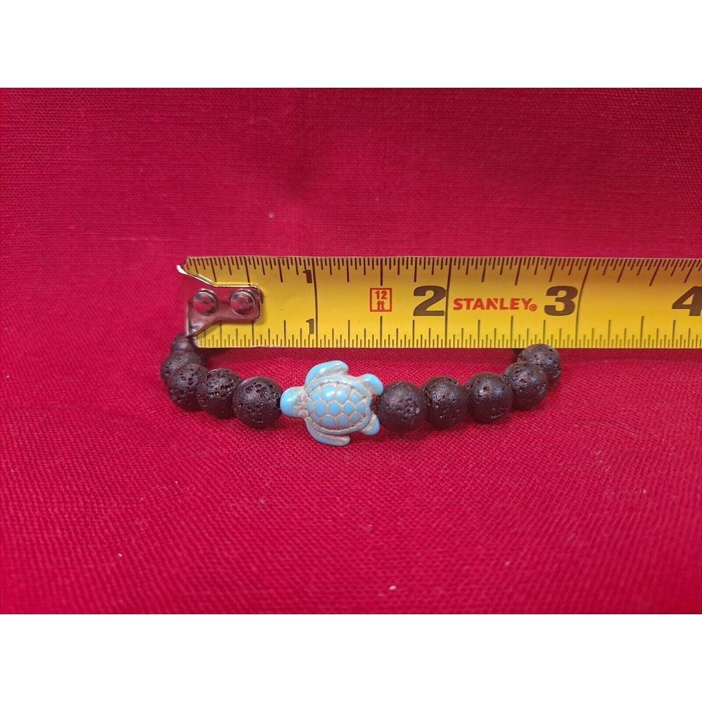 New In Packaging Black With Natural Stone Sea Turtle‎ Beaded Stretch Bracelet - Picture 3 of 6